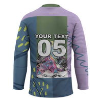 Custom Climbing Hockey Jersey Mountain Art Retro Style
