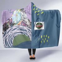 Climbing Hooded Blanket Mountain Art Retro Style