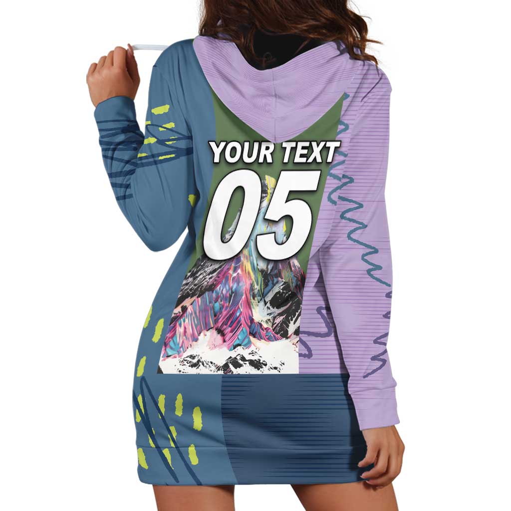 Custom Climbing Hoodie Dress Mountain Art Retro Style
