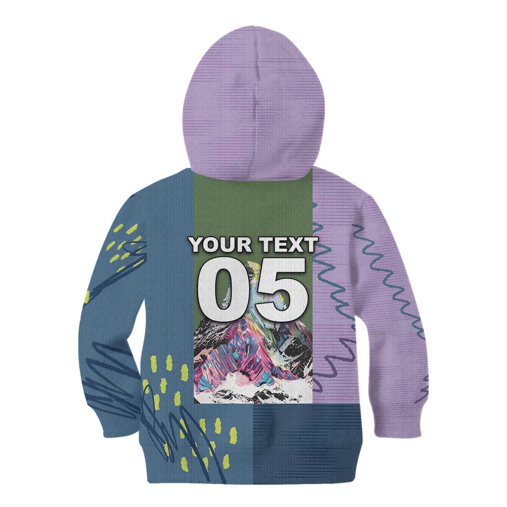 Custom Climbing Kid Hoodie Mountain Art Retro Style