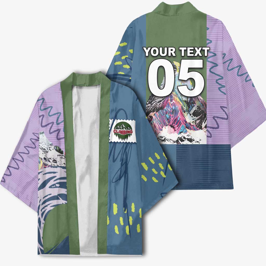 Custom Climbing Kimono Mountain Art Retro Style