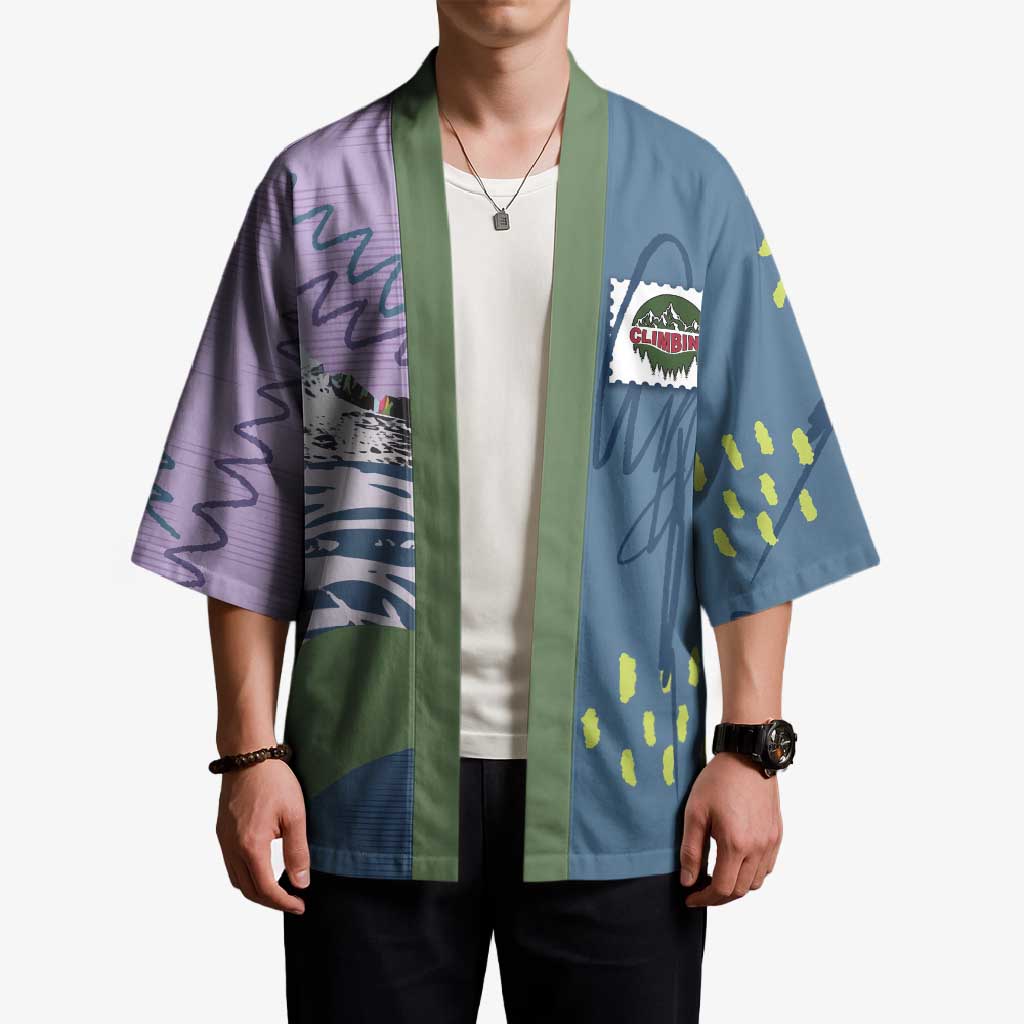 Custom Climbing Kimono Mountain Art Retro Style
