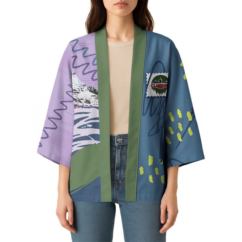 Custom Climbing Kimono Mountain Art Retro Style