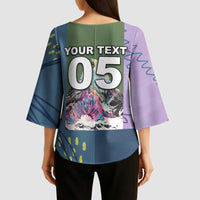 Custom Climbing Kimono Sleeve Blouse Mountain Art Retro Style