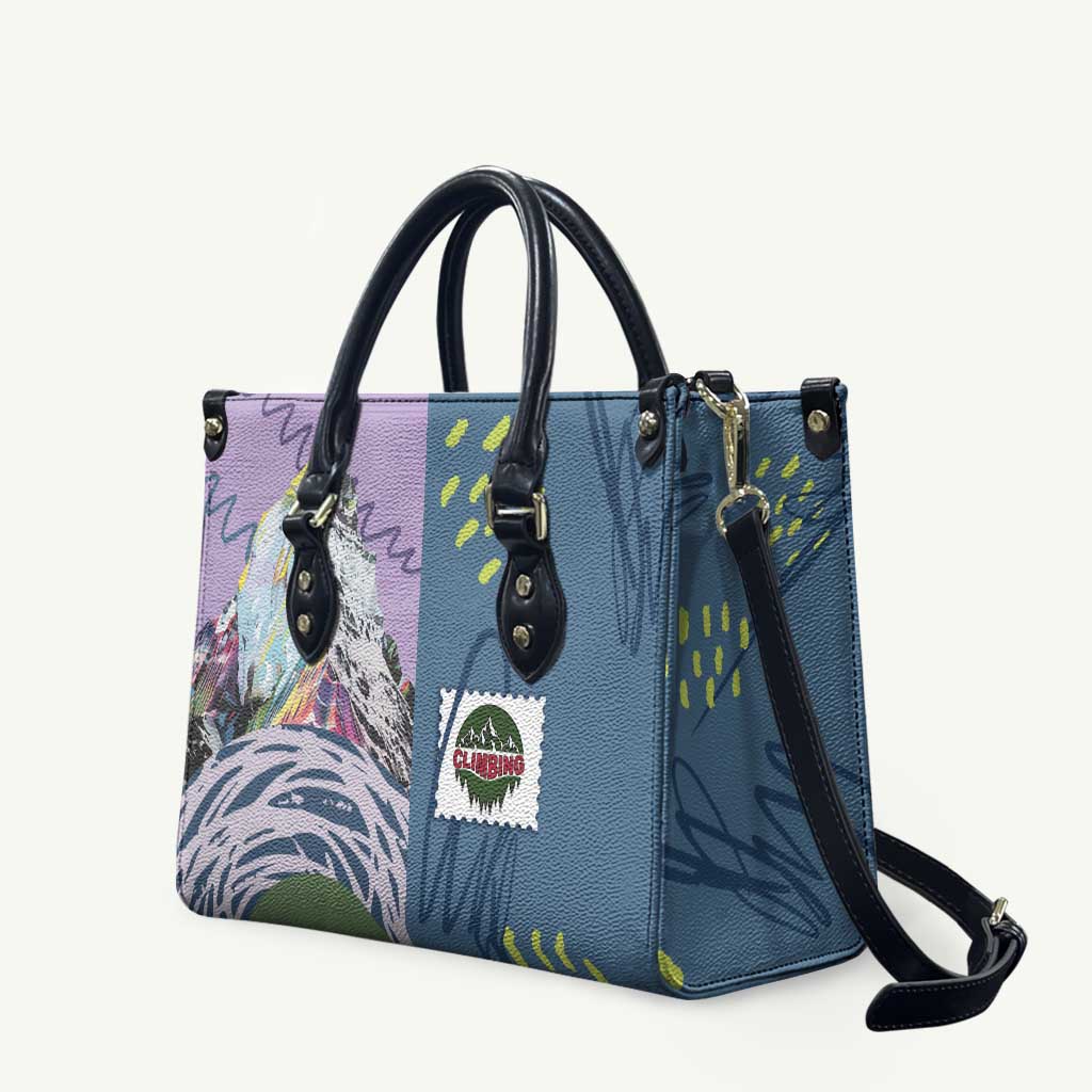 Climbing Leather Bag Mountain Art Retro Style