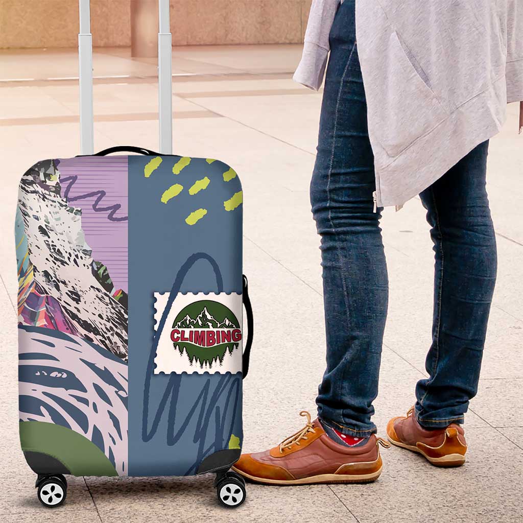 Climbing Luggage Cover Mountain Art Retro Style