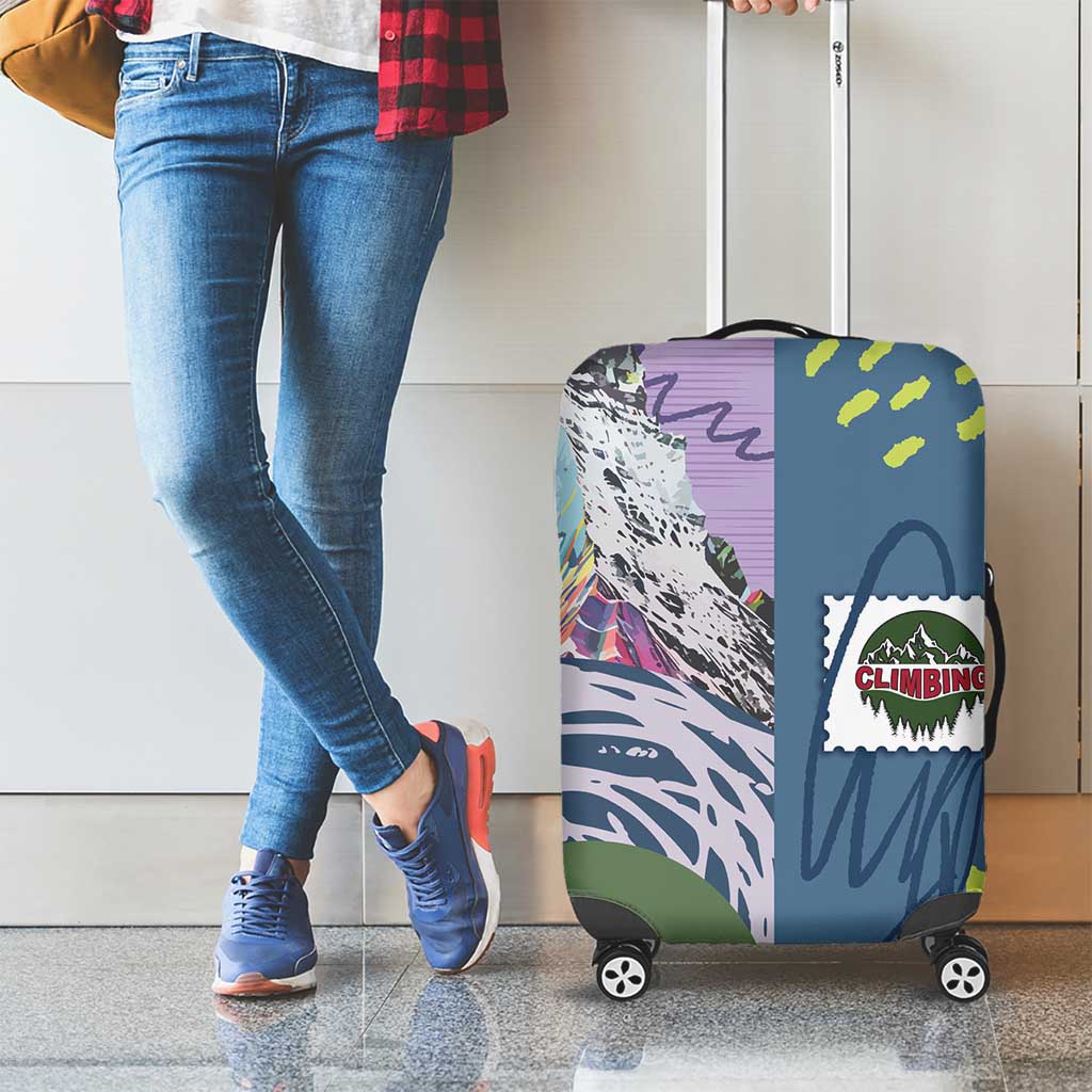 Climbing Luggage Cover Mountain Art Retro Style