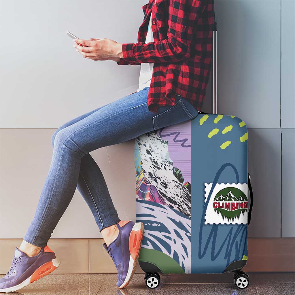 Climbing Luggage Cover Mountain Art Retro Style