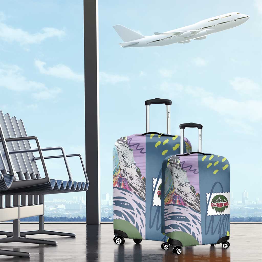 Climbing Luggage Cover Mountain Art Retro Style