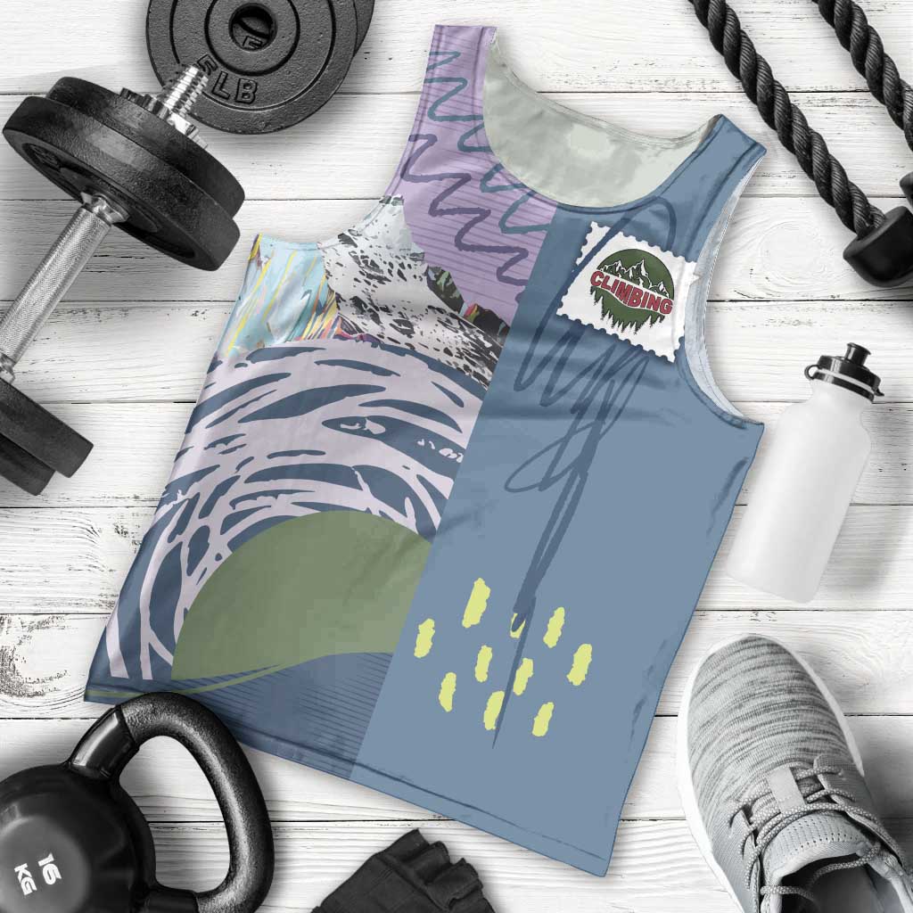 Custom Climbing Men Tank Top Mountain Art Retro Style