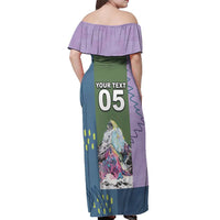 Custom Climbing Off Shoulder Maxi Dress Mountain Art Retro Style
