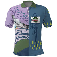 Custom Climbing Polo Shirt Mountain Art Retro Style