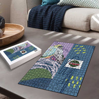 Climbing Puzzle Mountain Art Retro Style