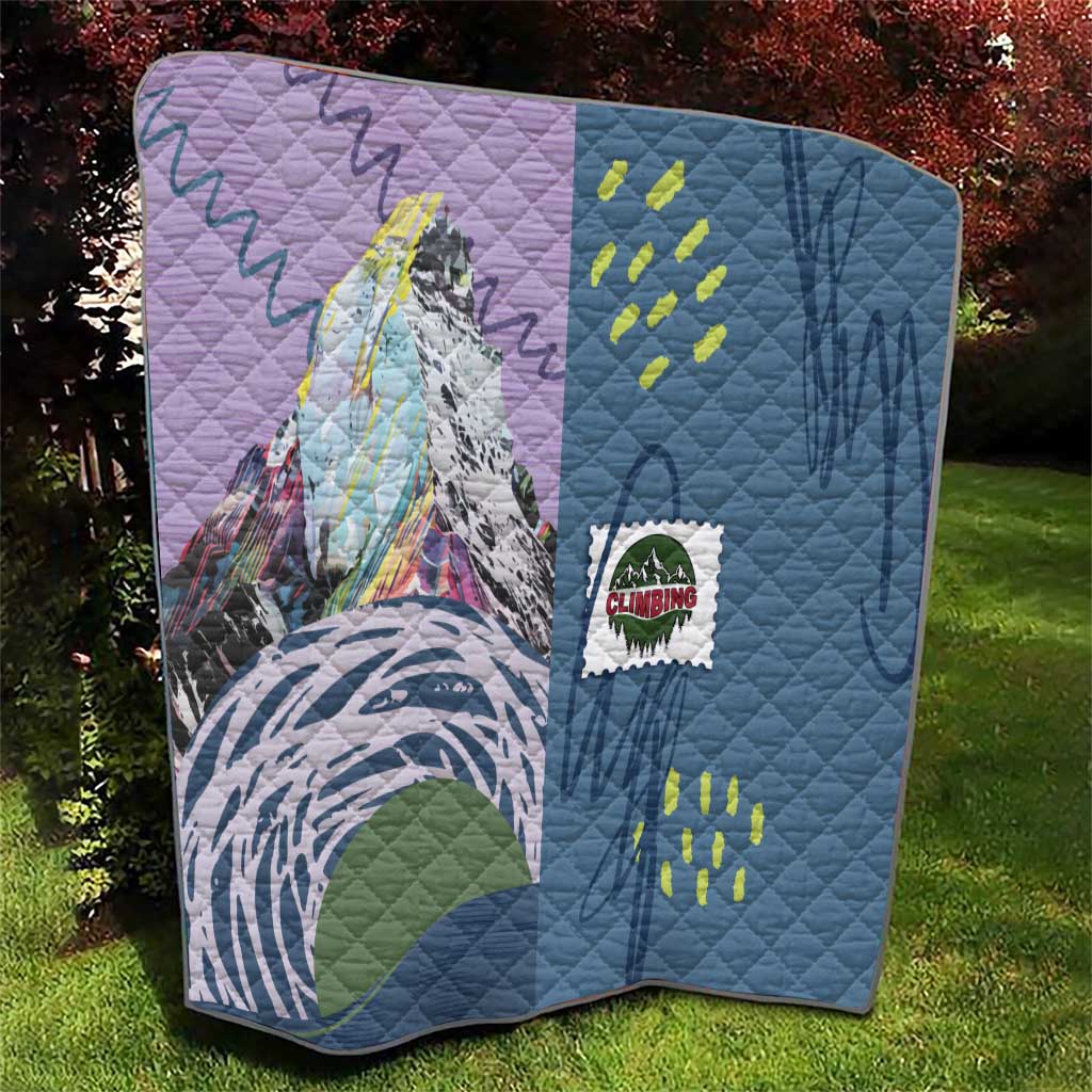 Climbing Quilt Mountain Art Retro Style