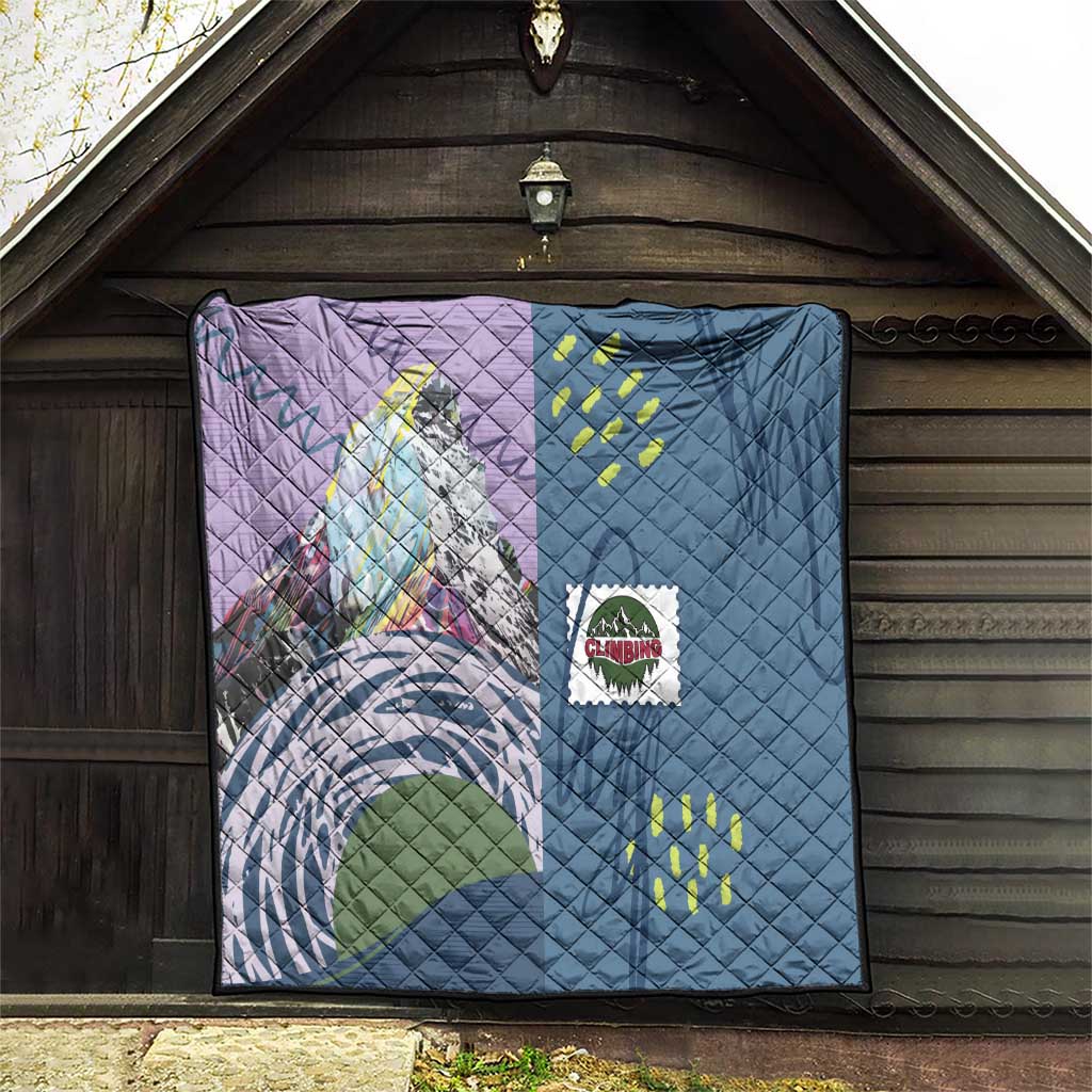 Climbing Quilt Mountain Art Retro Style