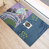 Climbing Rubber Doormat Mountain Art Retro Style
