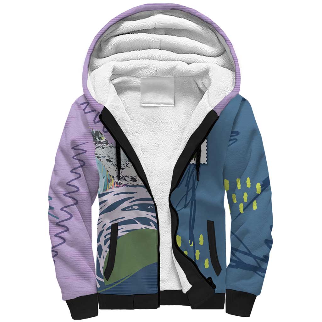 Custom Climbing Sherpa Hoodie Mountain Art Retro Style