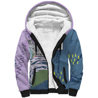 Custom Climbing Sherpa Hoodie Mountain Art Retro Style