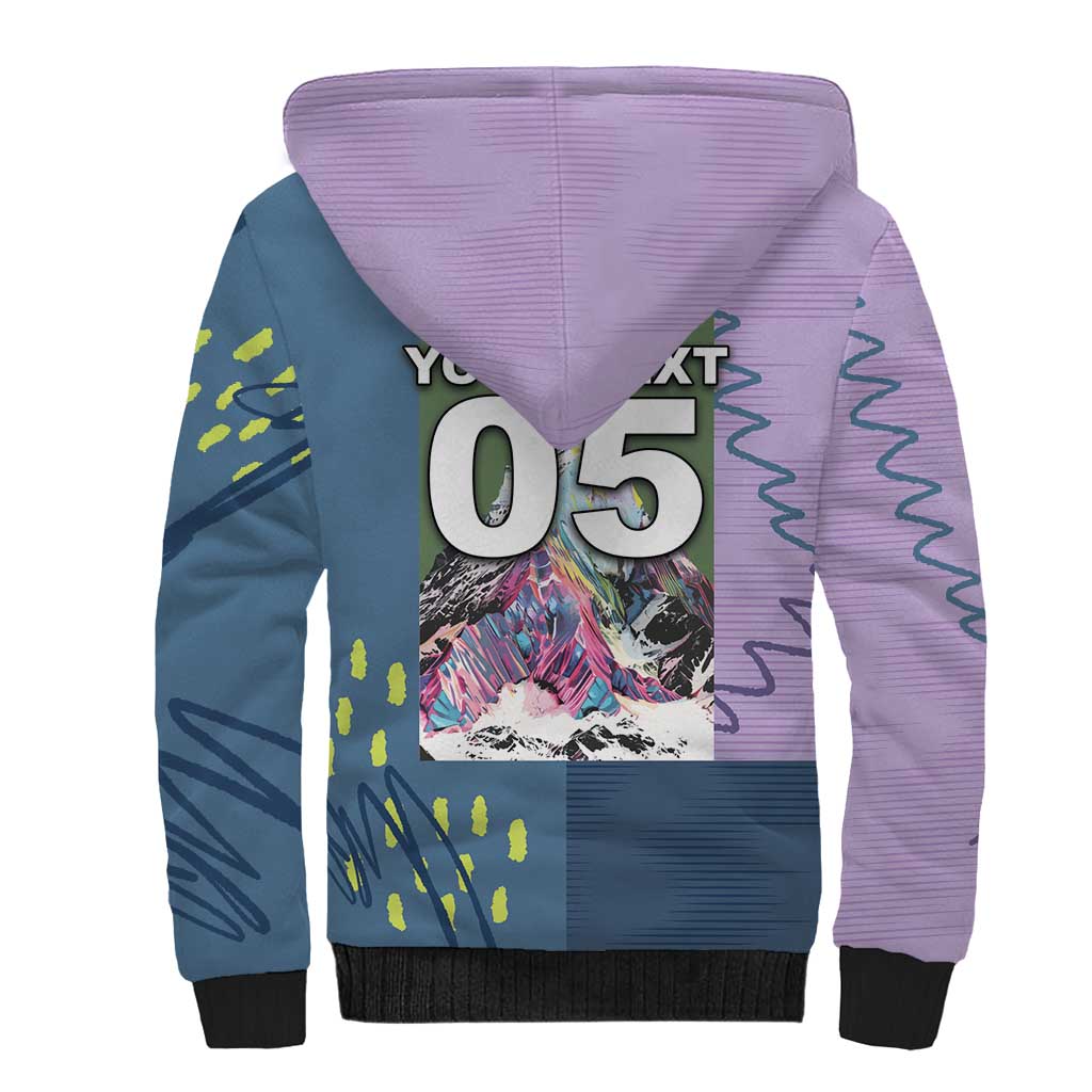 Custom Climbing Sherpa Hoodie Mountain Art Retro Style