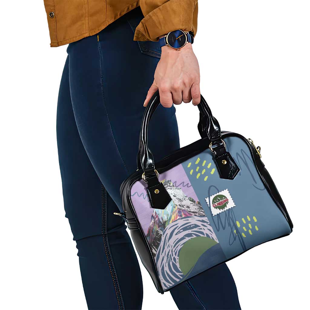 Climbing Shoulder Handbag Mountain Art Retro Style