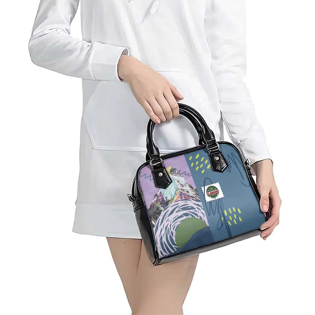 Climbing Shoulder Handbag Mountain Art Retro Style