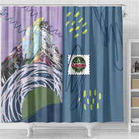 Climbing Shower Curtain Mountain Art Retro Style