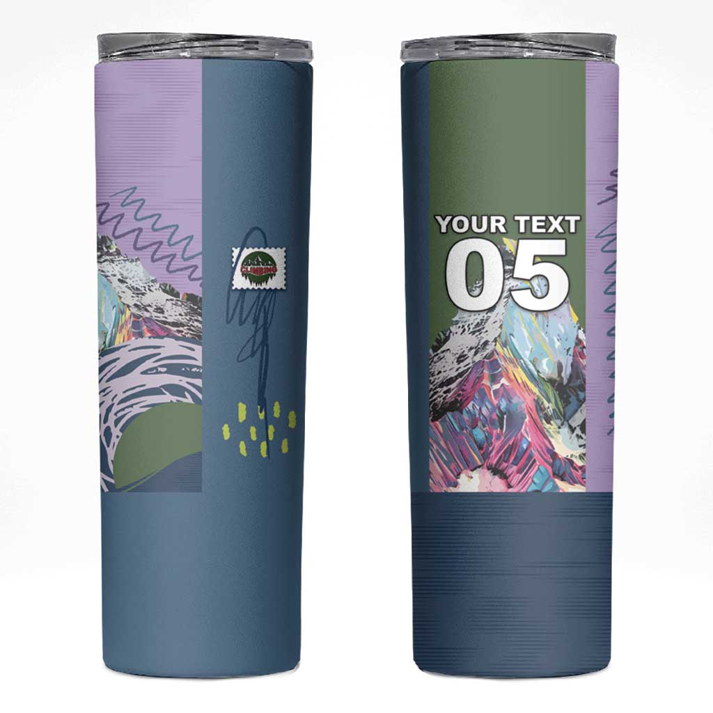 Custom Climbing Skinny Tumbler Mountain Art Retro Style