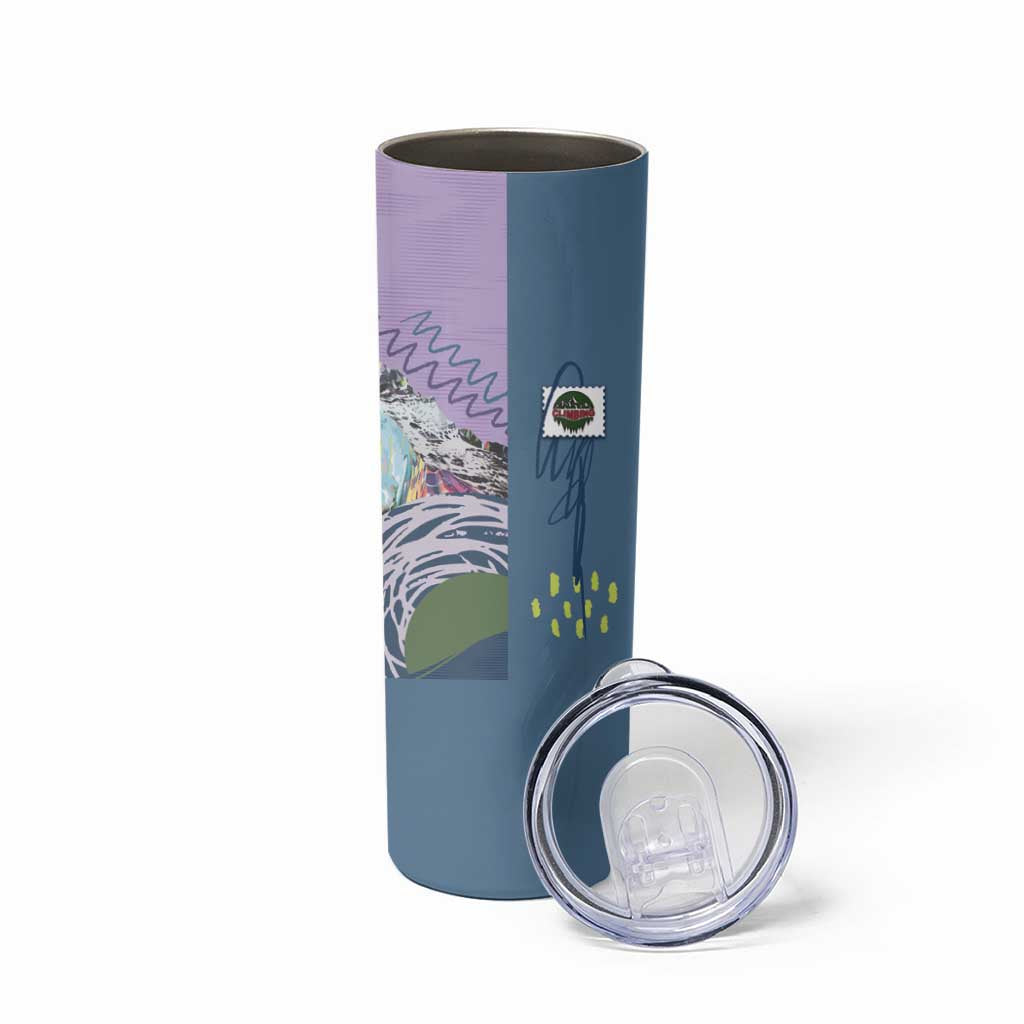 Custom Climbing Skinny Tumbler Mountain Art Retro Style