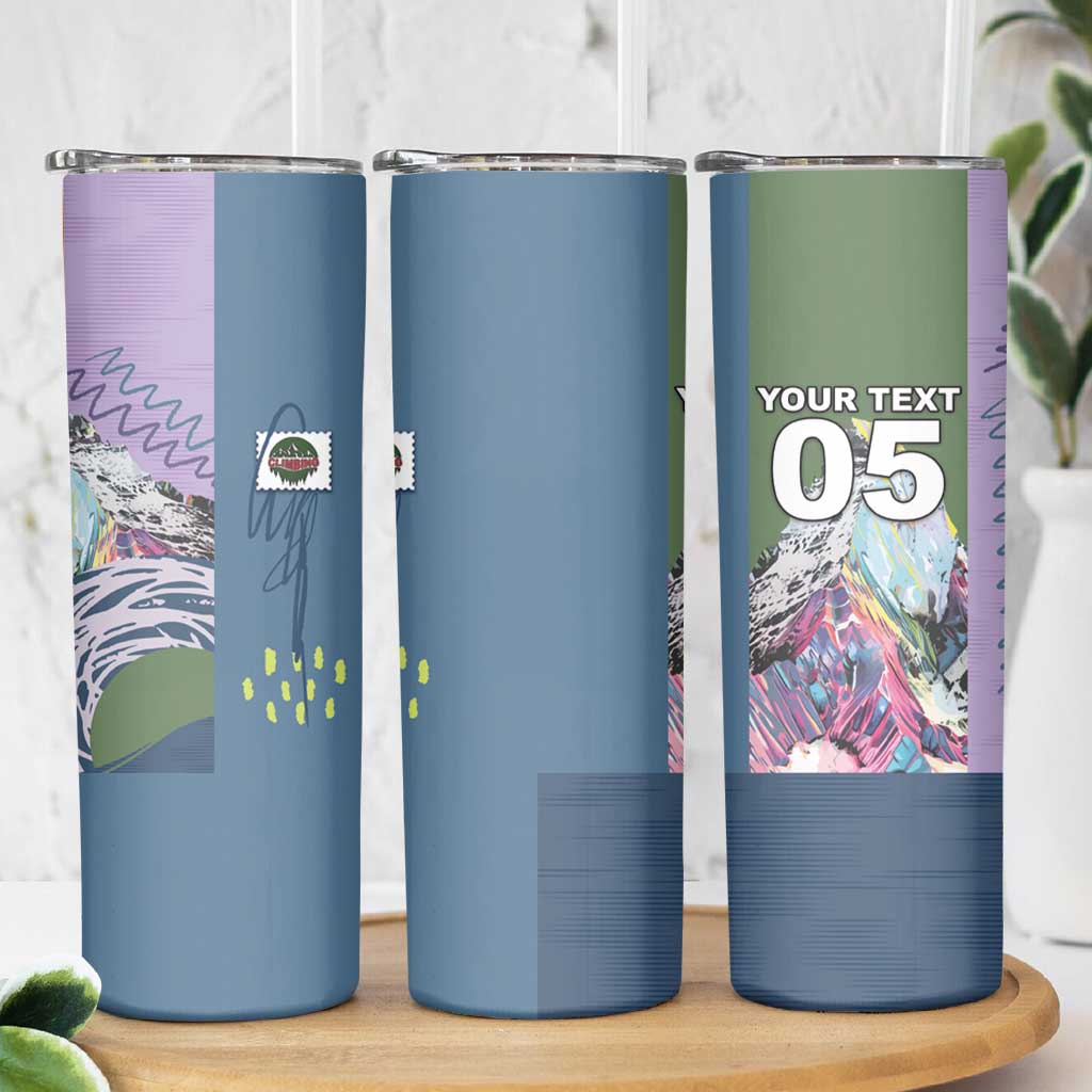 Custom Climbing Skinny Tumbler Mountain Art Retro Style