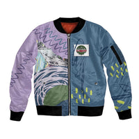 Custom Climbing Sleeve Zip Bomber Jacket Mountain Art Retro Style