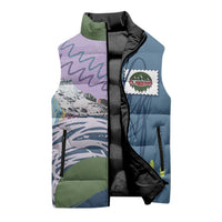 Custom Climbing Sleeveless Puffer Jacket Mountain Art Retro Style