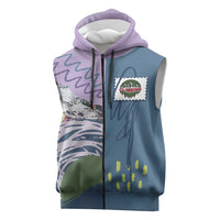 Custom Climbing Sleeveless Zip Hoodie Mountain Art Retro Style