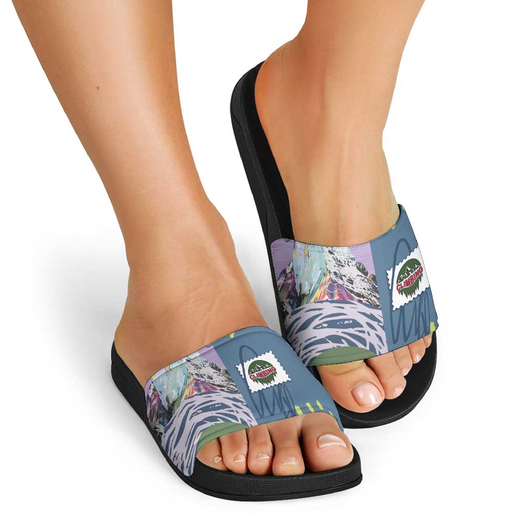 Climbing Slide Sandals Mountain Art Retro Style