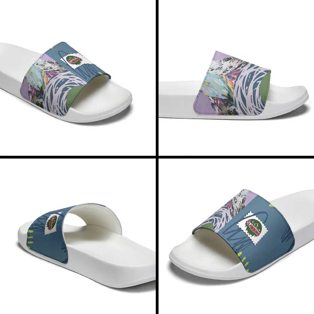 Climbing Slide Sandals Mountain Art Retro Style