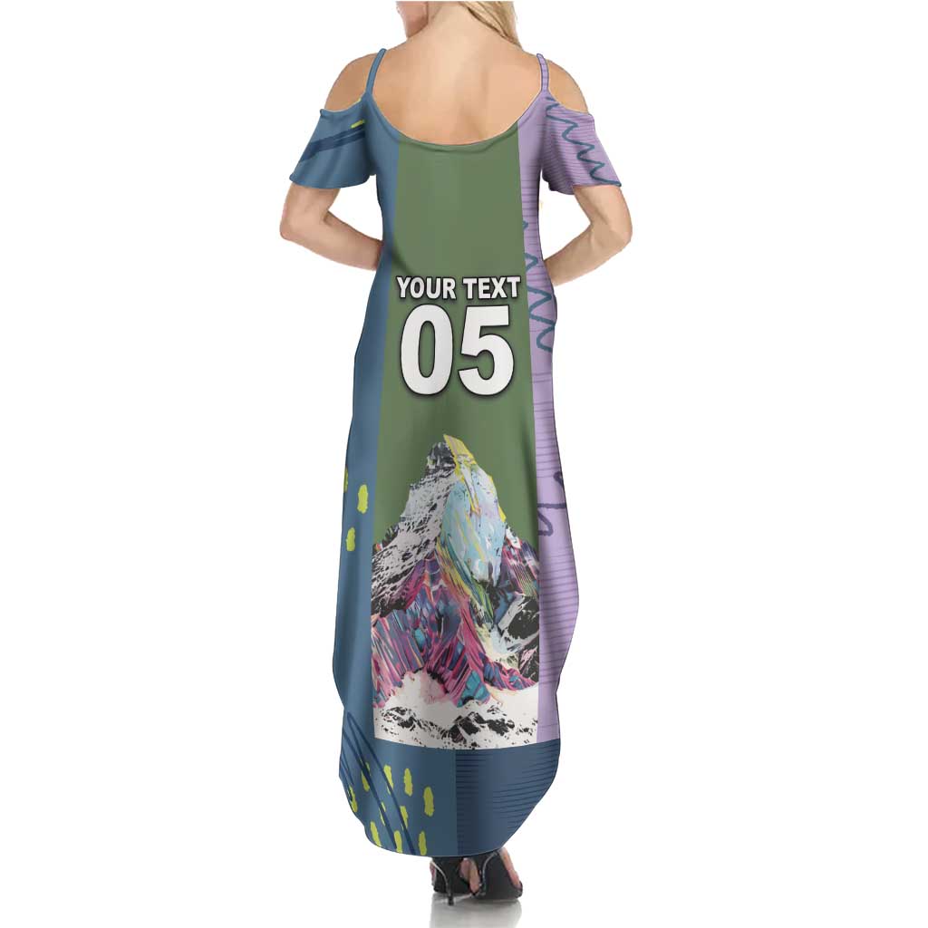 Custom Climbing Summer Maxi Dress Mountain Art Retro Style