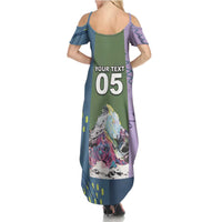 Custom Climbing Summer Maxi Dress Mountain Art Retro Style