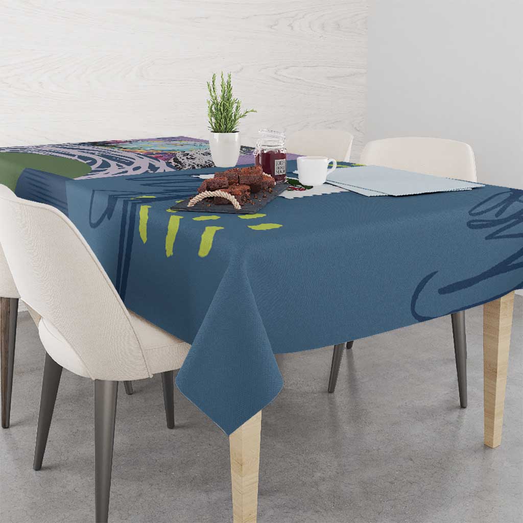 Climbing Tablecloth Mountain Art Retro Style