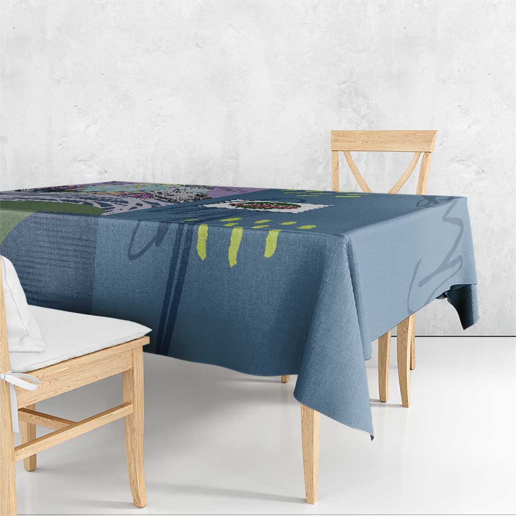 Climbing Tablecloth Mountain Art Retro Style