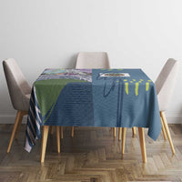 Climbing Tablecloth Mountain Art Retro Style