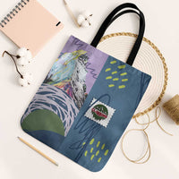 Climbing Tote Bag Mountain Art Retro Style