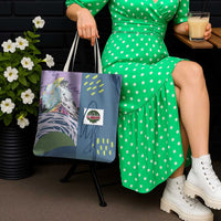 Climbing Tote Bag Mountain Art Retro Style