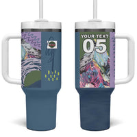 Custom Climbing Tumbler With Handle Mountain Art Retro Style