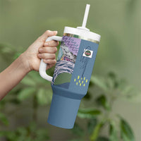 Custom Climbing Tumbler With Handle Mountain Art Retro Style