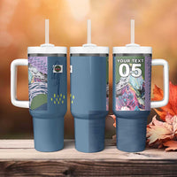 Custom Climbing Tumbler With Handle Mountain Art Retro Style