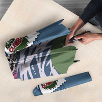Climbing Umbrella Mountain Art Retro Style