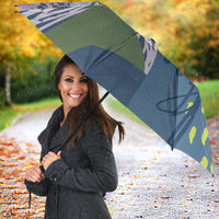Climbing Umbrella Mountain Art Retro Style