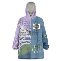 Custom Climbing Wearable Blanket Hoodie Mountain Art Retro Style