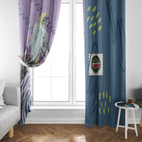 Climbing Window Curtain Mountain Art Retro Style