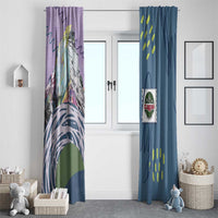 Climbing Window Curtain Mountain Art Retro Style