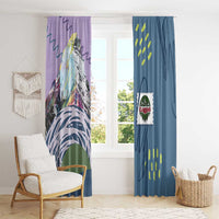Climbing Window Curtain Mountain Art Retro Style
